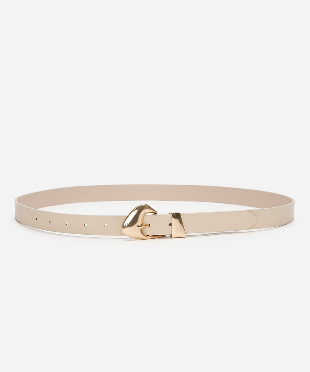 cinto feminino fivela orgânica bege