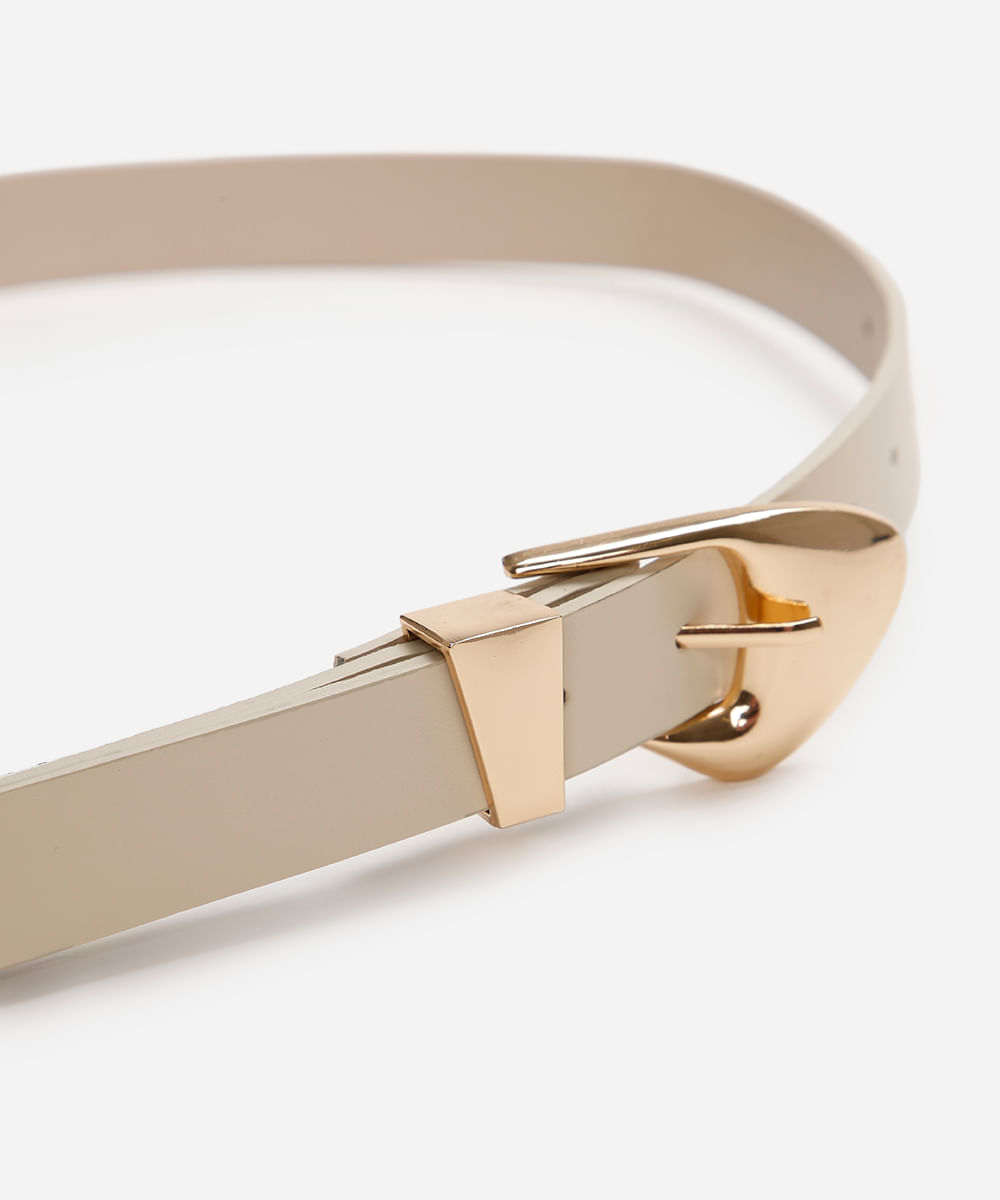 cinto feminino fivela orgânica bege