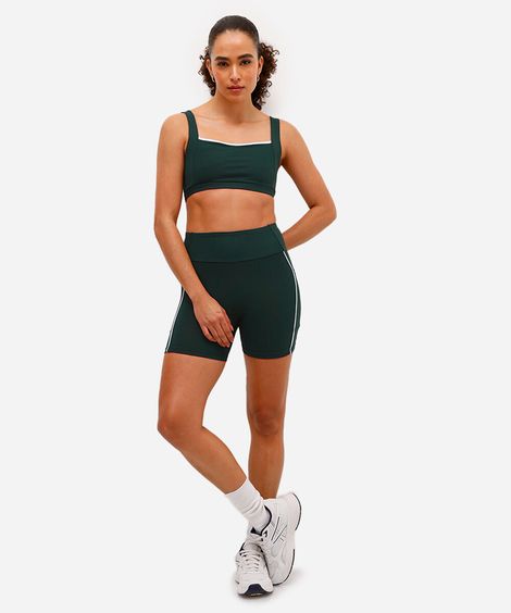 bermuda feminina esportiva ace com nervura verde