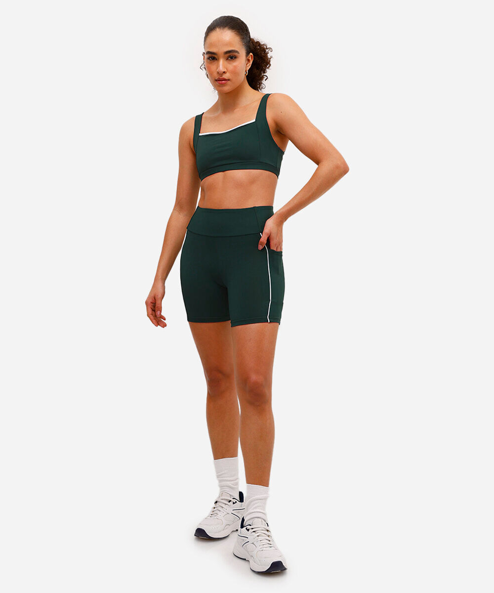 top feminino esportivo ace decote quadrado verde