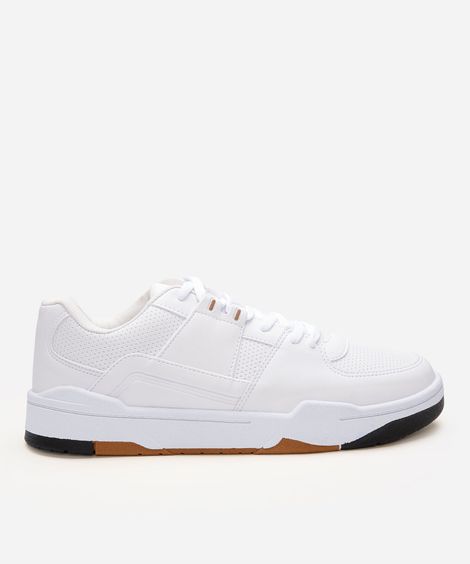 tênis casual com recortes branco
