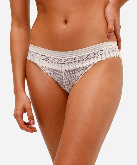 calcinha biquíni de renda off white