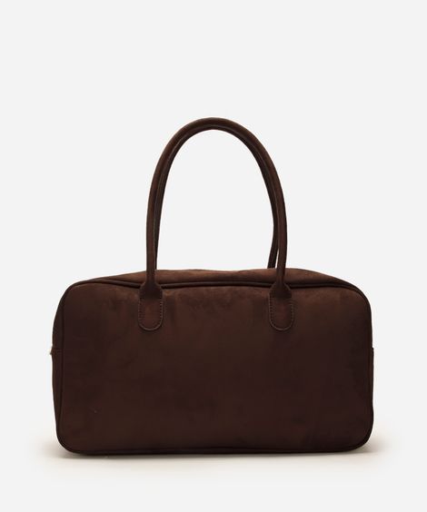 bolsa baú de suede mindset marrom