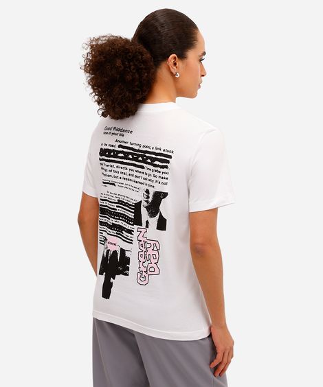camiseta feminina de algodão green day off white