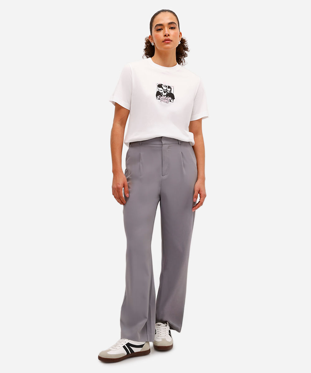 camiseta feminina de algodão green day off white