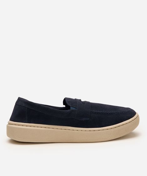 mocassim pespontado texturizado oneself azul