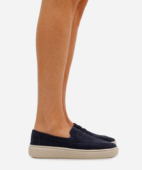 mocassim pespontado texturizado oneself azul
