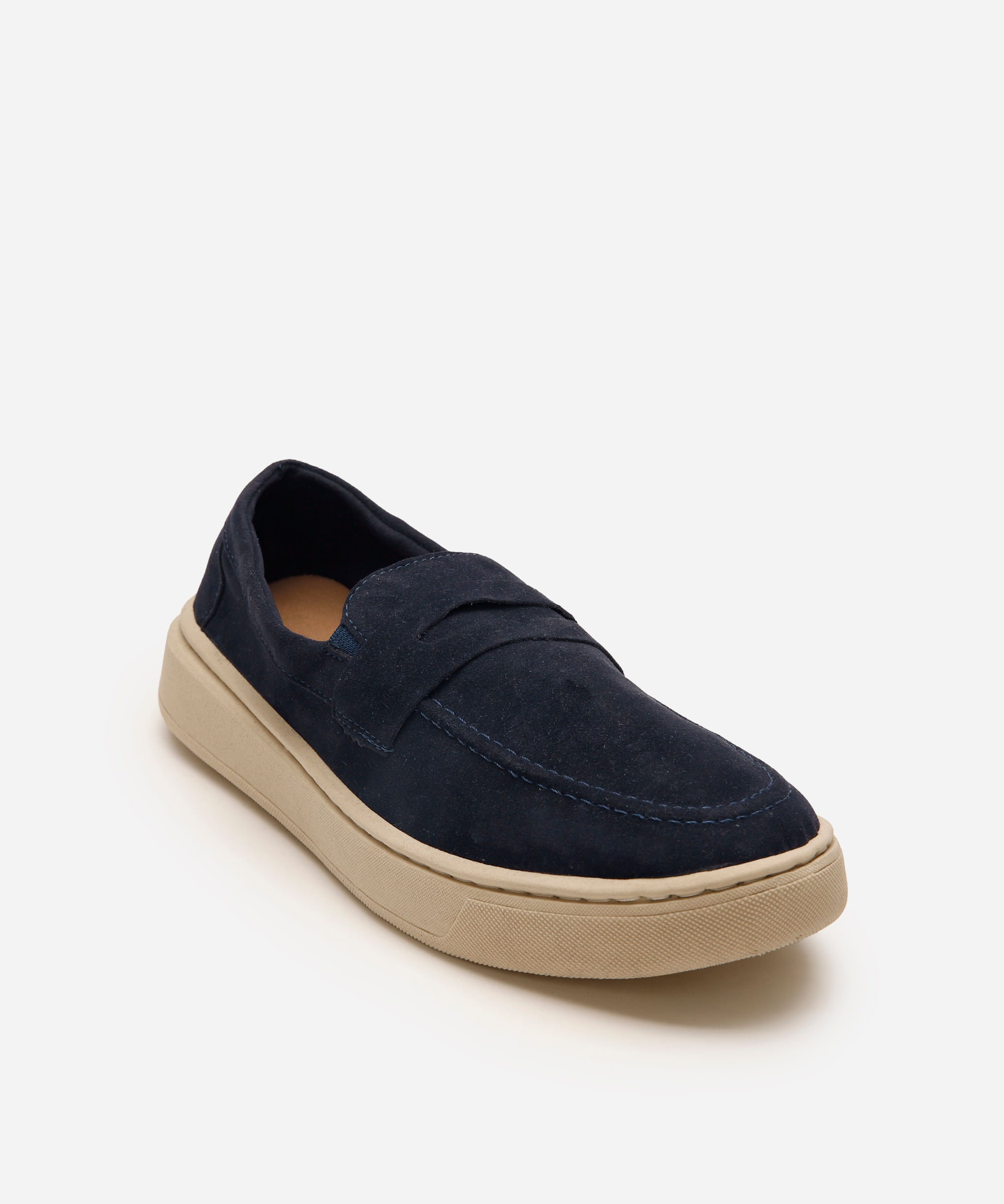 mocassim pespontado texturizado oneself azul