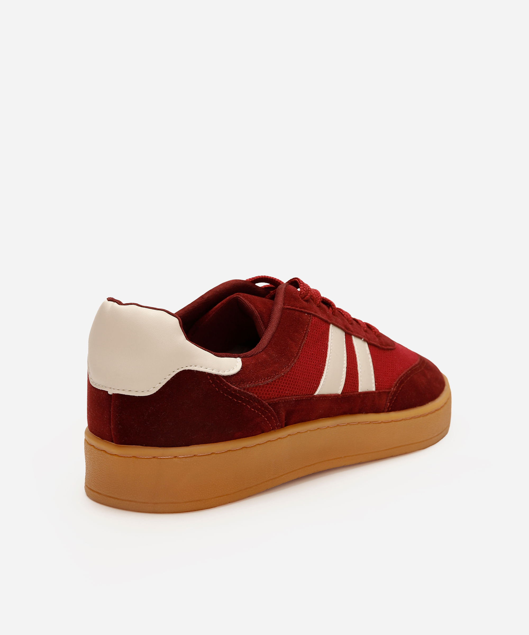 tênis casual masculino com recortes texturizado ace vinho