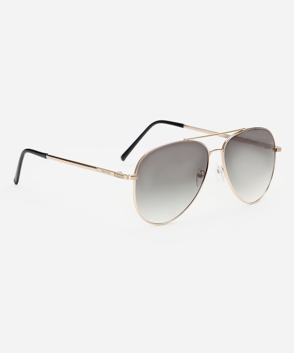 óculos de sol aviador triton unissex dourado