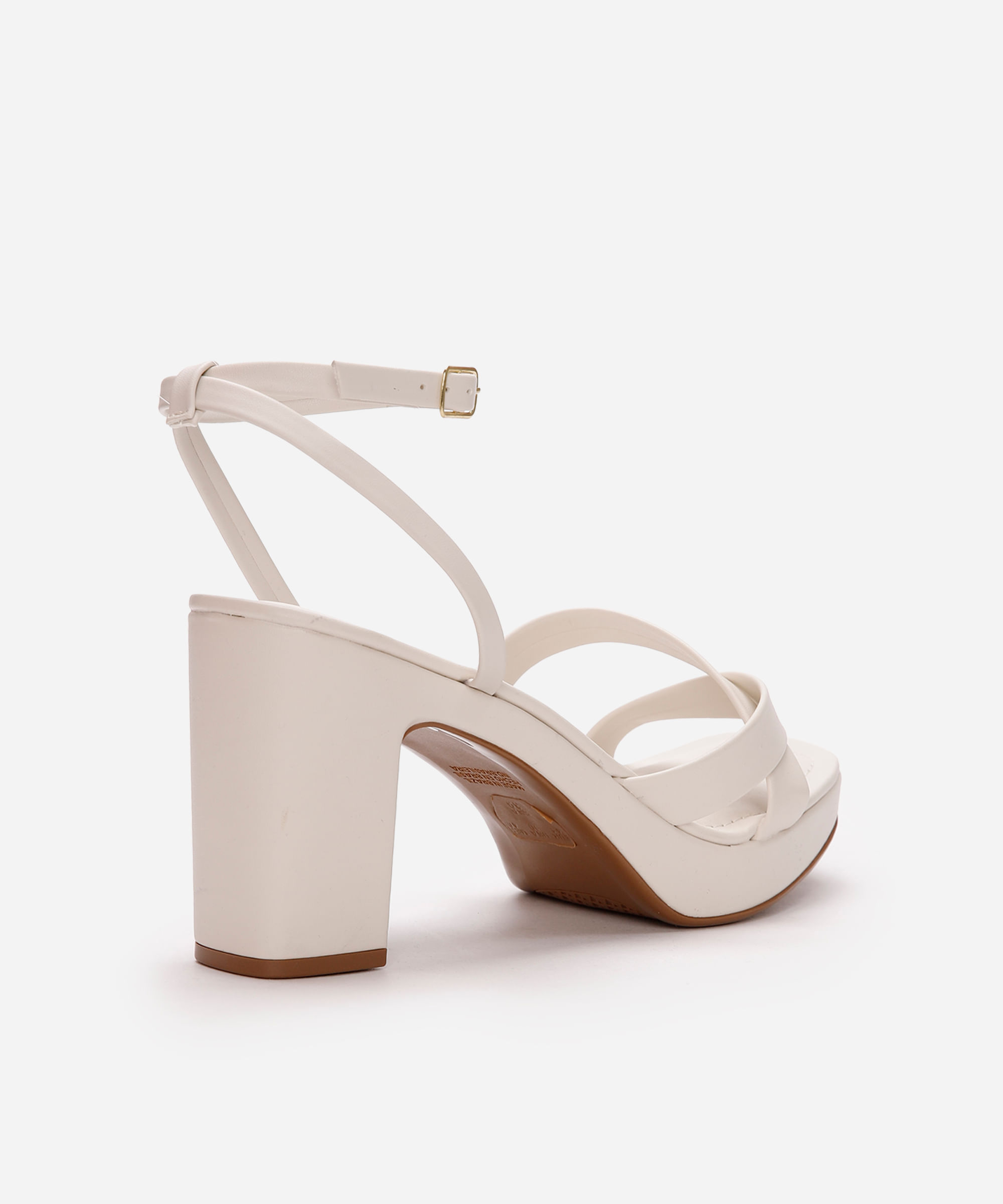 sandália feminina salto alto meia pata oneself - off white