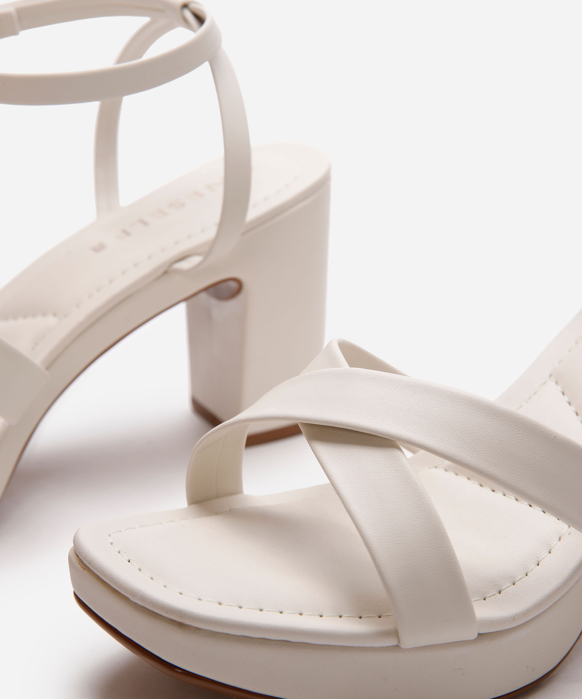 sandália feminina salto alto meia pata oneself - off white