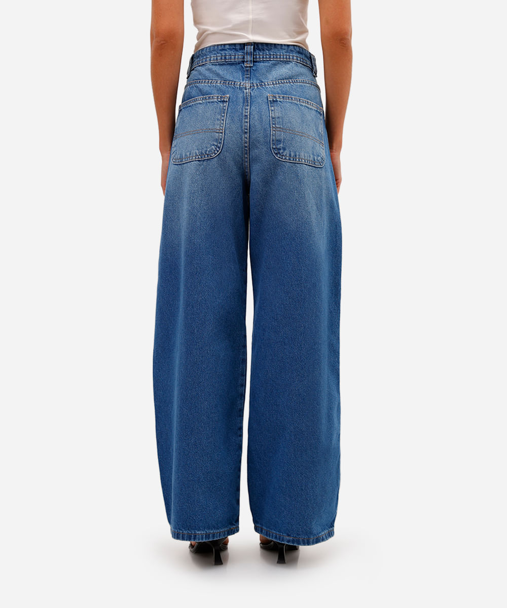 calça skater feminina jeans cintura média azul