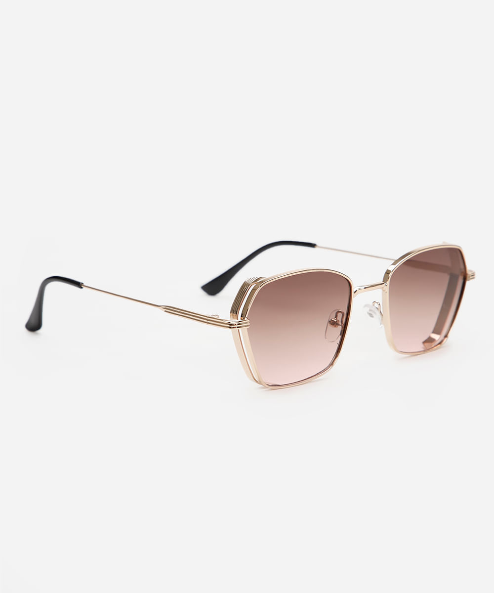 óculos de sol quadrado triton unissex dourado