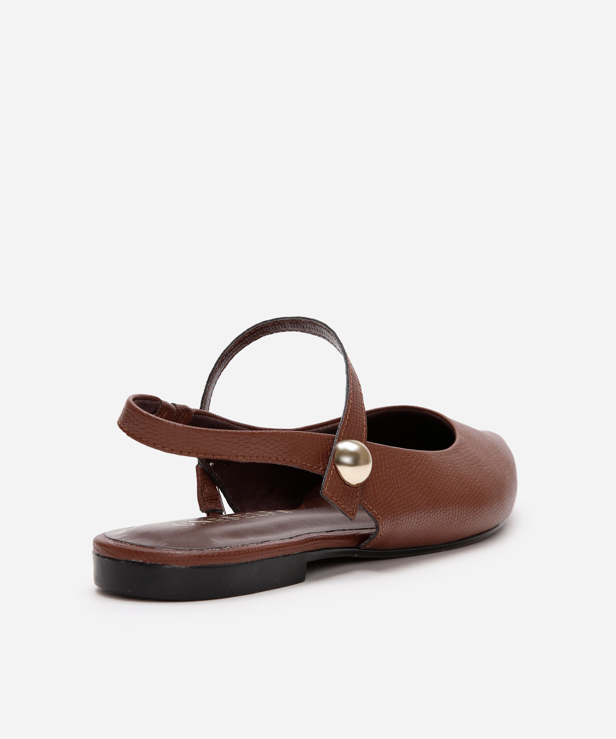 sapatilha boneca bico fino texturizada oneself marrom