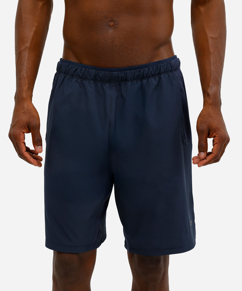 short masculino esportivo com recortes azul