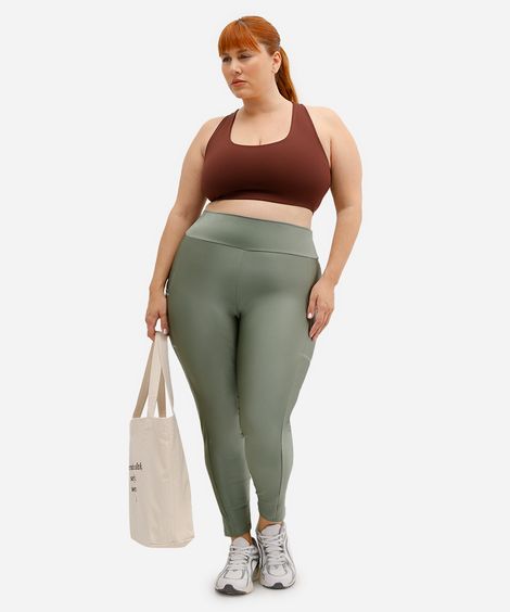 calça legging feminina esportiva plus size verde