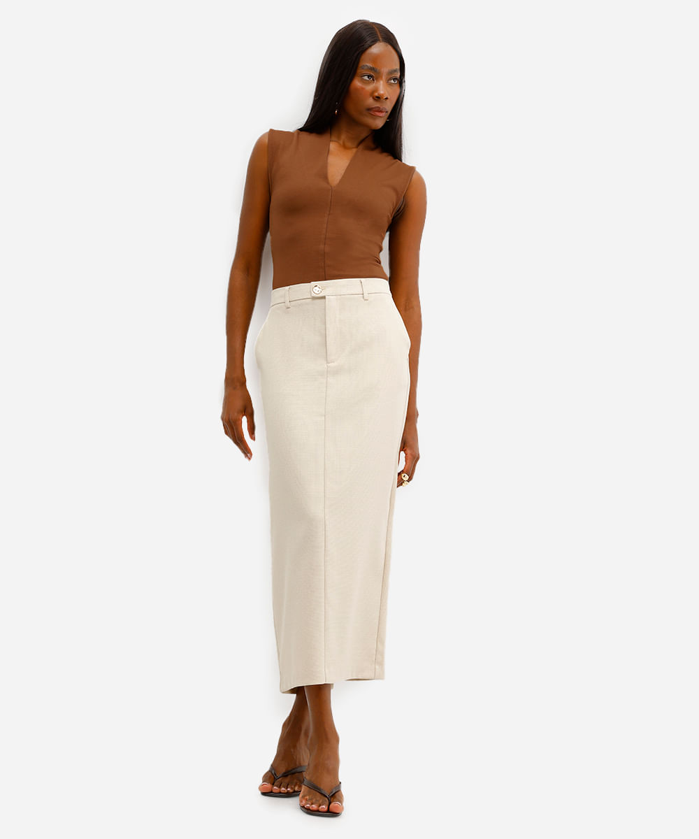 regata feminina com viscose decote v marrom