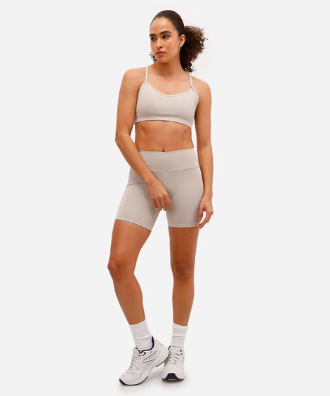 bermuda feminina esportiva ace bege