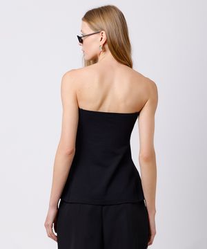 blusa peplum feminina sem alça mindset preta