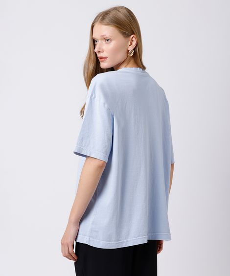 camiseta feminina de algodão oversized cocktails mindset azul
