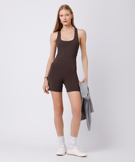 macaquinho feminino com recorte mindset sport marrom