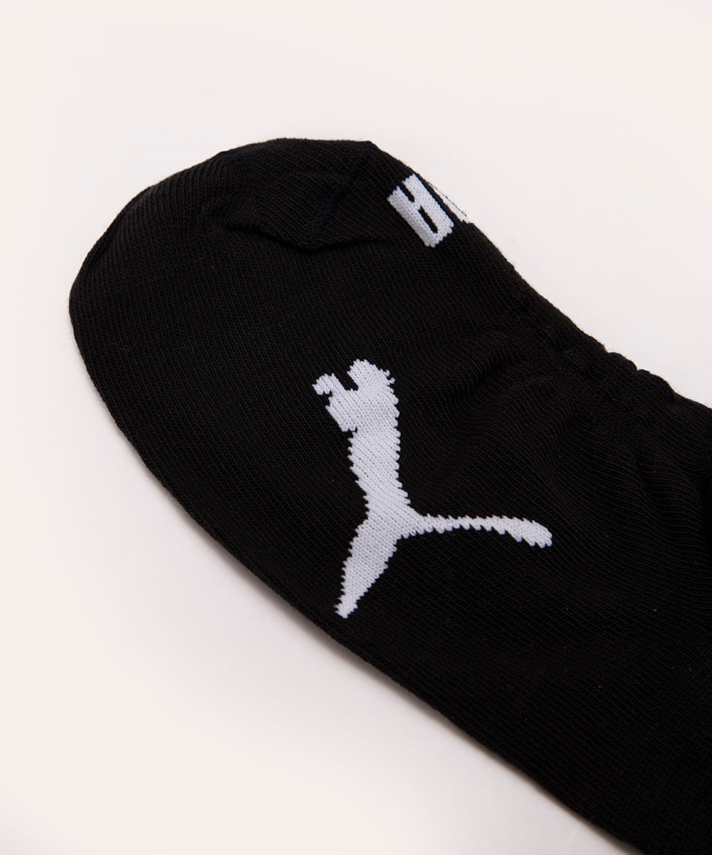 kit de 3 pares de meias sapatilha puma preto