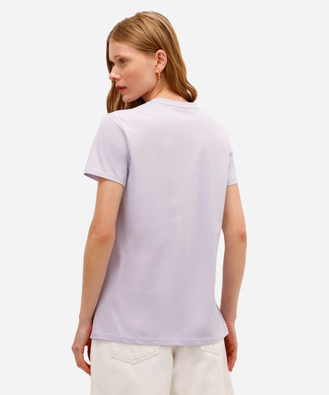camiseta feminina de algodão fiz o que pude lilás