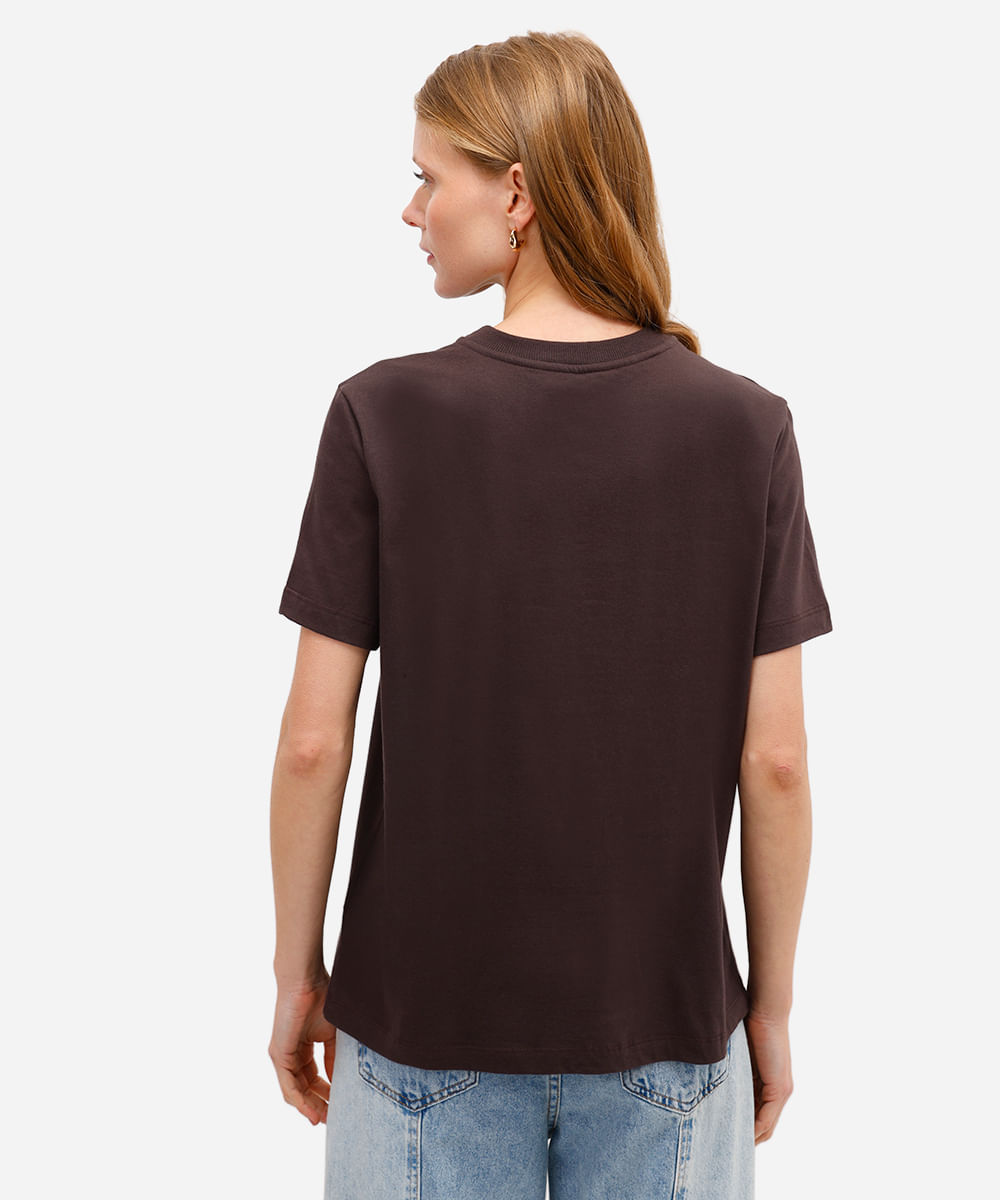 camiseta feminina de algodão ursinhos carinhosos marrom
