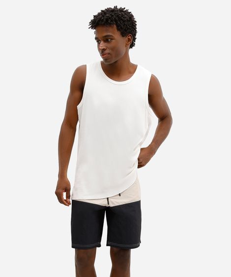 short boardshort masculino com recorte bege