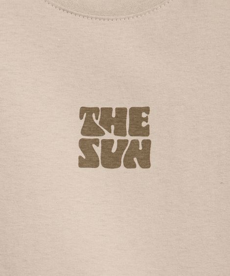 conjunto curto infantil de algodão the sun bege