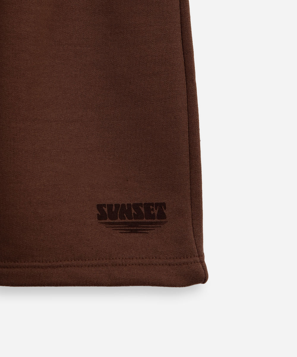 conjunto curto infantil de algodão the sun bege