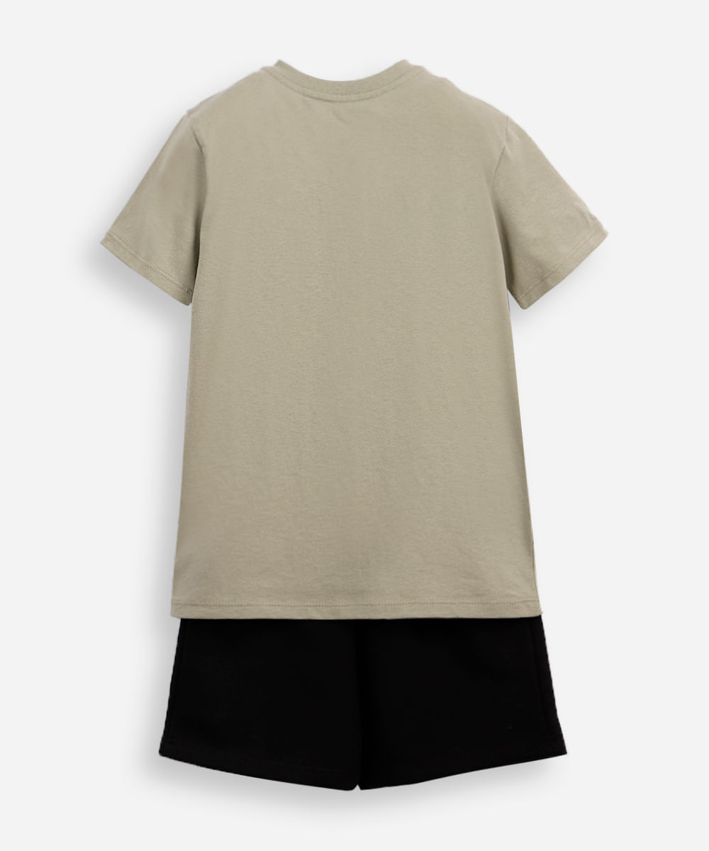 conjunto curto infantil de algodão nyc verde