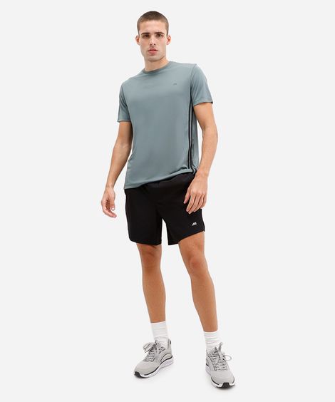short masculino esportivo de poliamida preto