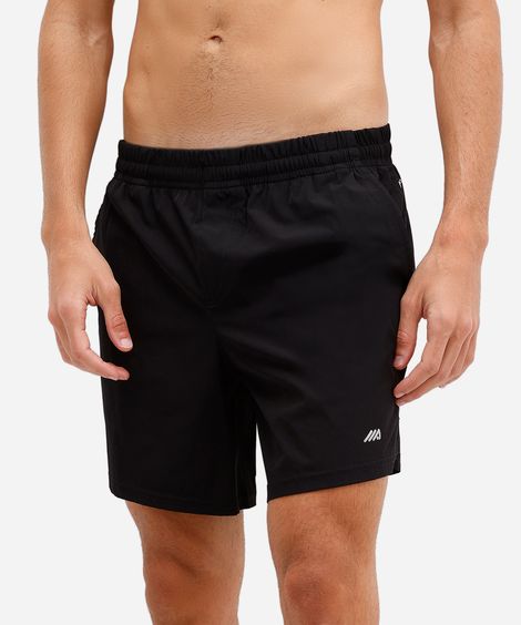 short masculino esportivo de poliamida preto