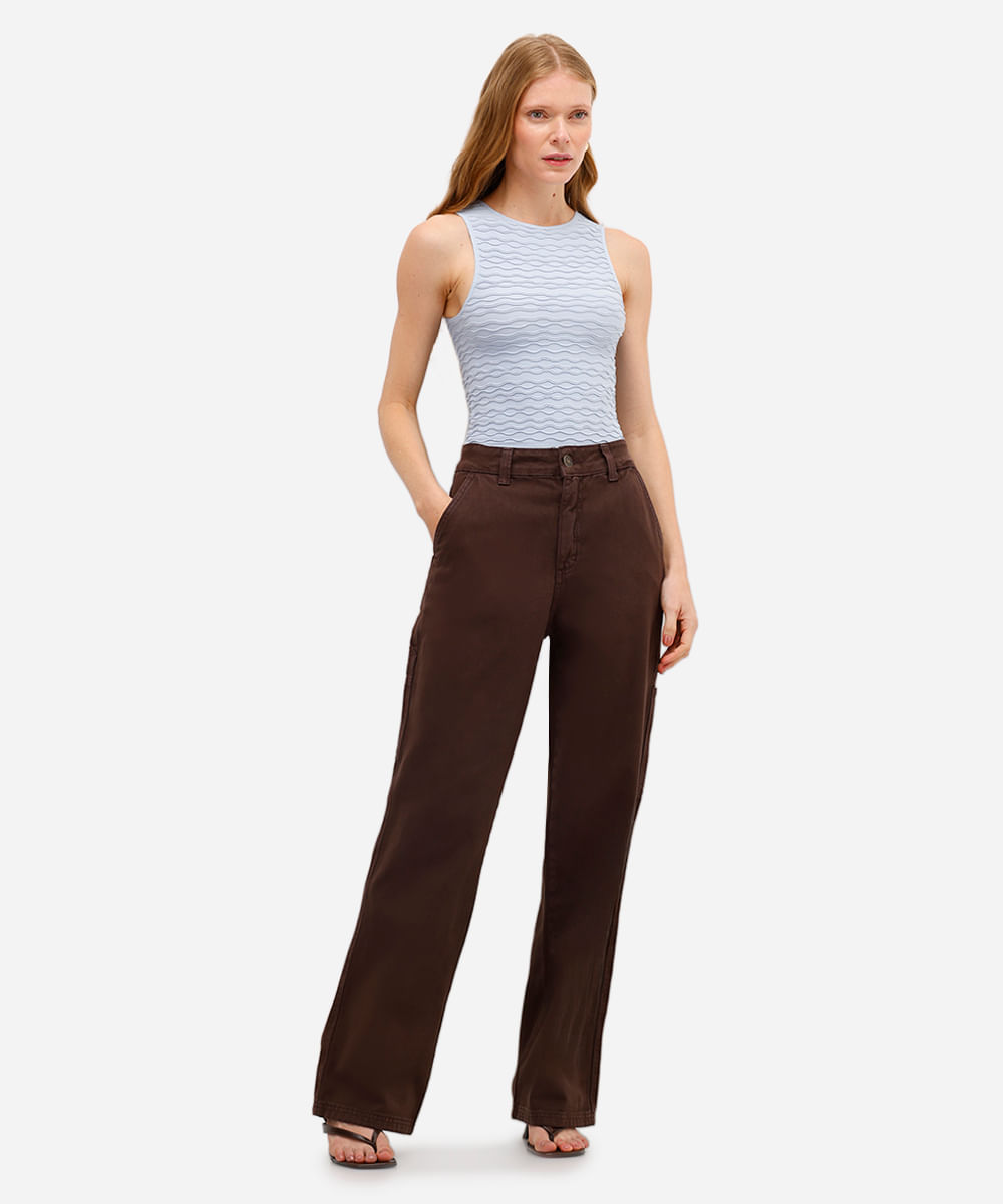 cropped feminino de poliamida texturizado azul