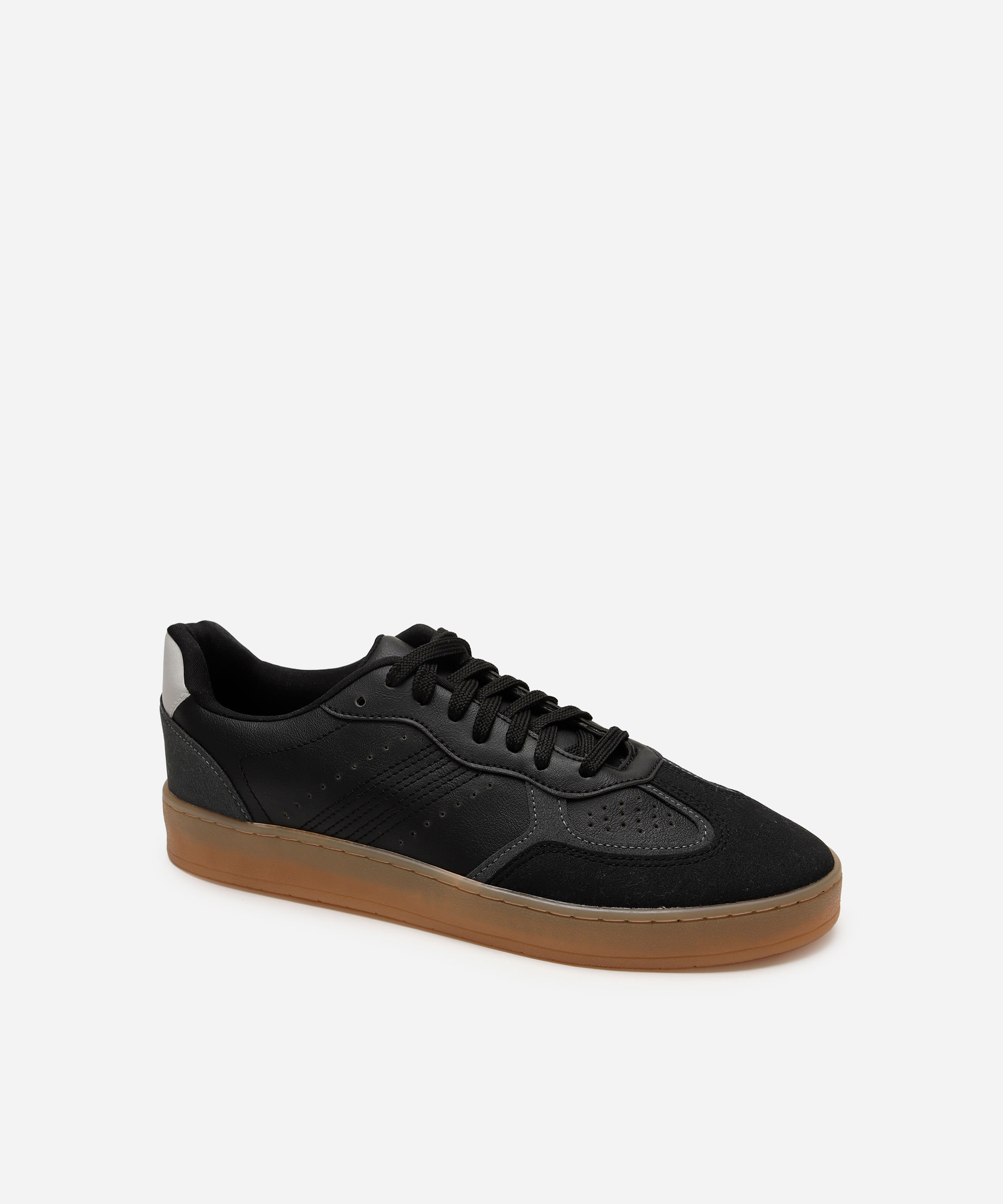 tênis casual masculino com recortes ace preto