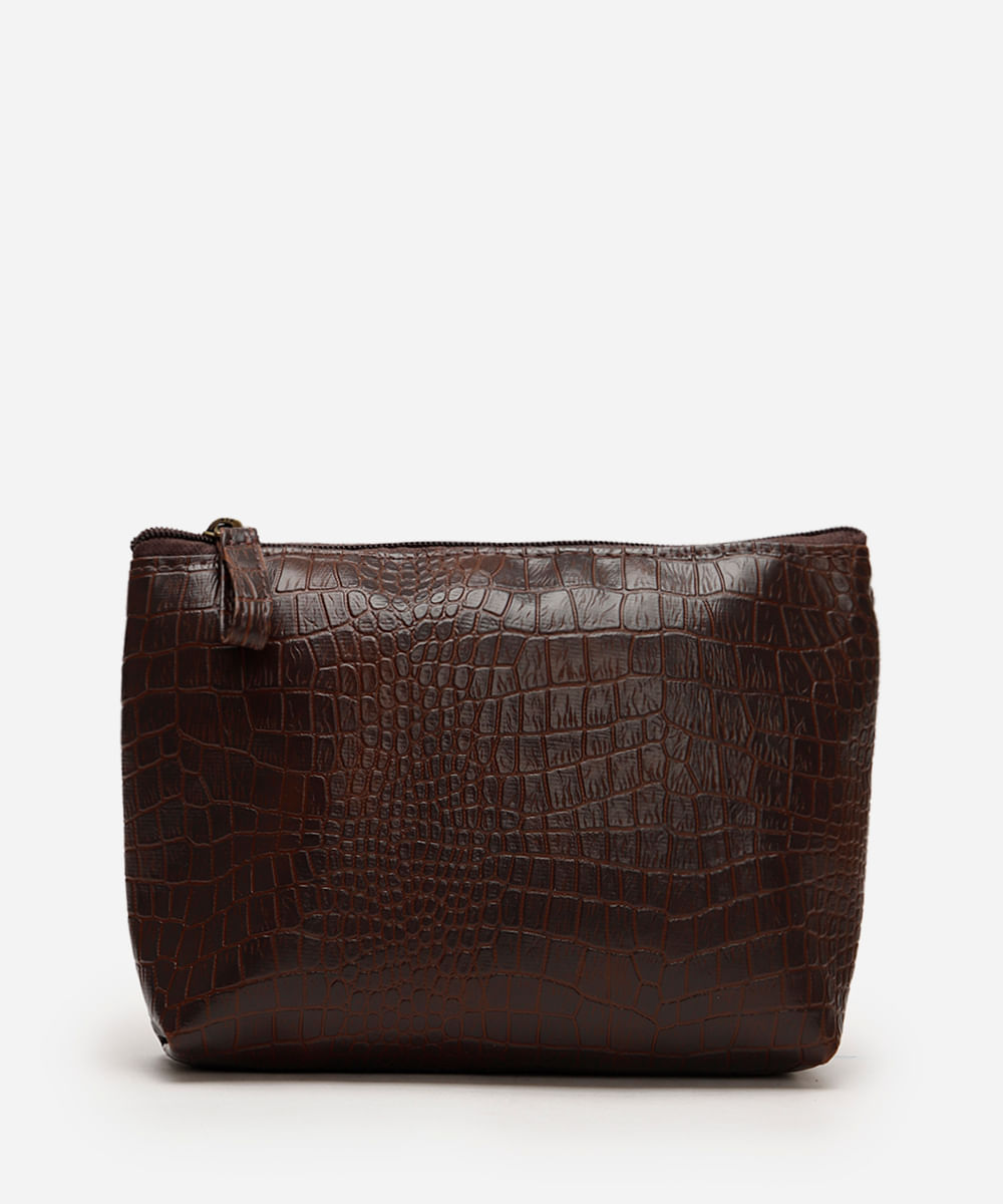 nécessaire croco marrom