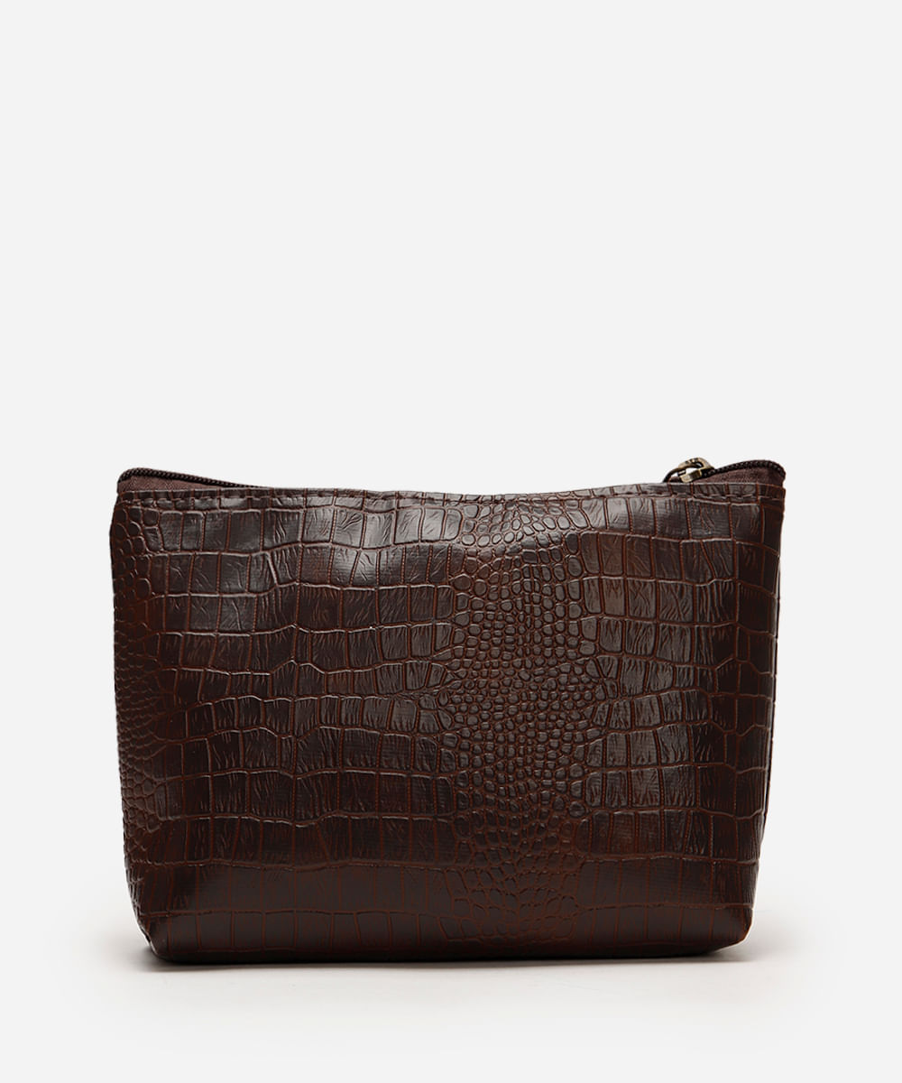 nécessaire croco marrom