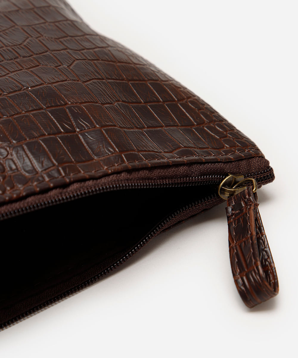 nécessaire croco marrom