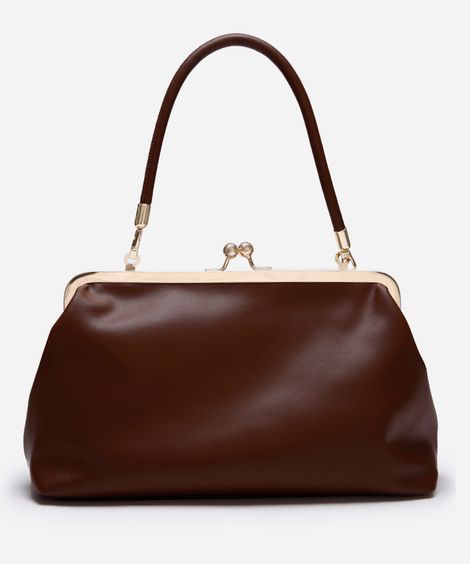 bolsa clutch com alça removível mindset marrom