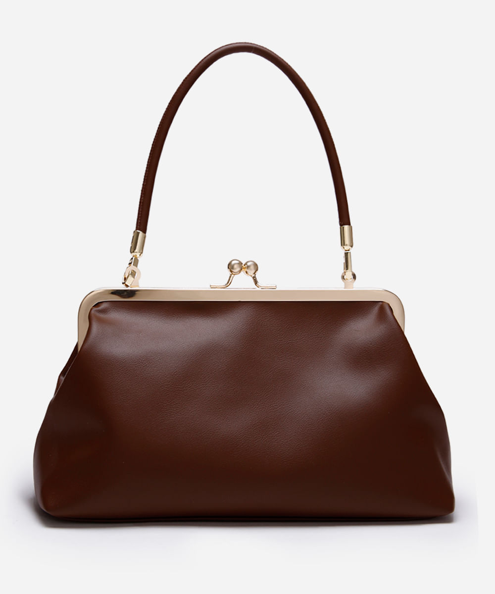 bolsa clutch com alça removível mindset marrom