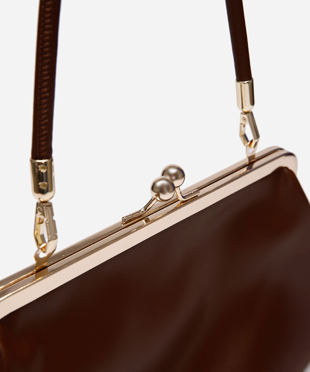 bolsa clutch com alça removível mindset marrom