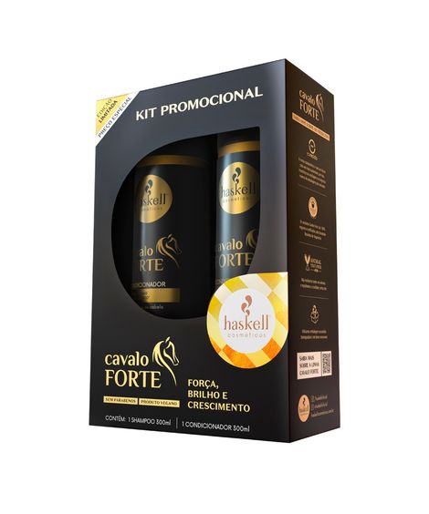 kit haskell cavalo forte shampoo e condicionador 300ml