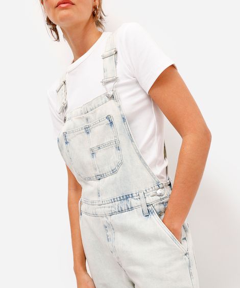 jardineira feminina jeans azul