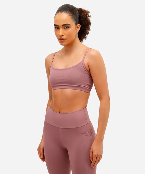 top feminino esportivo com bojo removível rosa