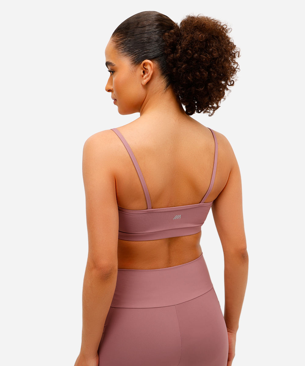 top feminino esportivo com bojo removível rosa