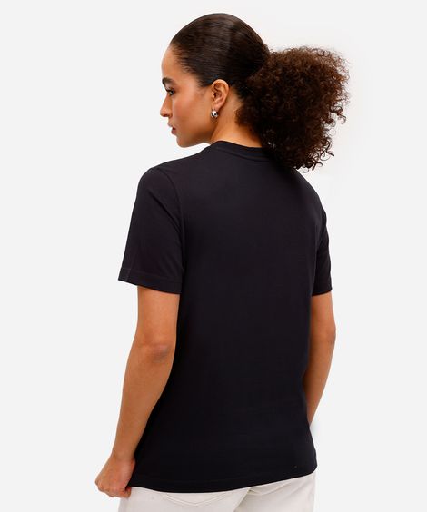 camiseta feminina de algodão garfield preta