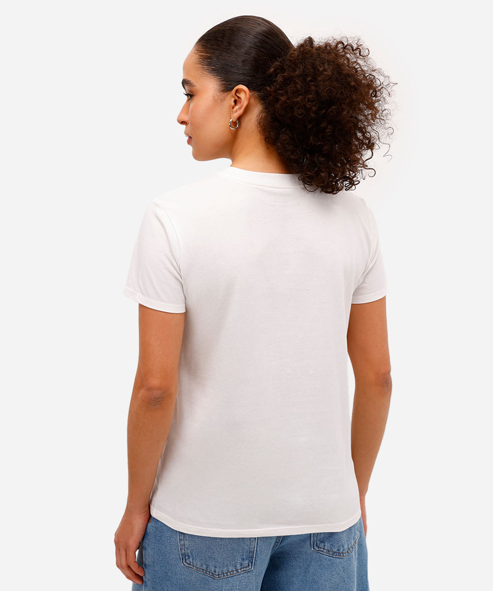 camiseta feminina de algodão friends off white