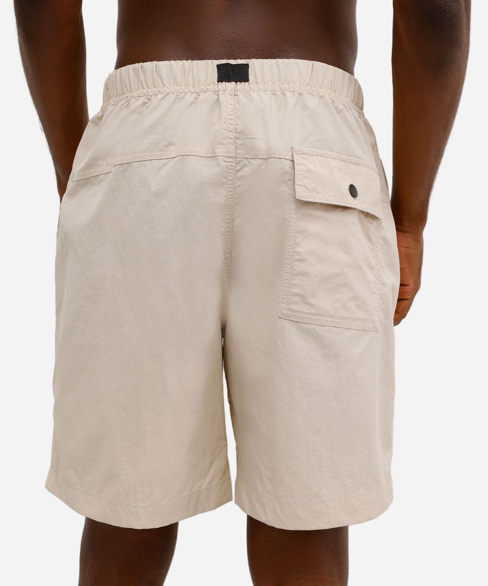 short boardshort masculino de poliamida  bege